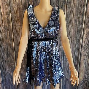 free people sequin siren mini dress Free People Purple Black Sequin Siren Mini Dress